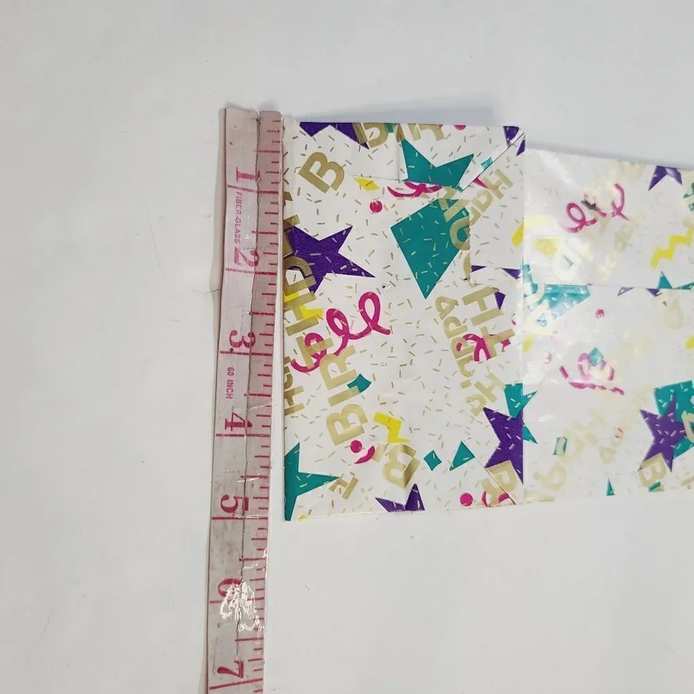 Vintage 90s Geometric Star Confetti Happy Birthday Paper Gift Bag